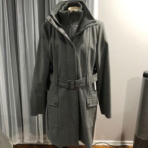 Gray Women's Belted Coat